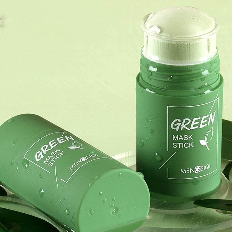 Green Tea Oil Control äggplanta Acne Cleansing Mask Hudvård återfuktande Ta bort Blackhead Fine Pores lera mask