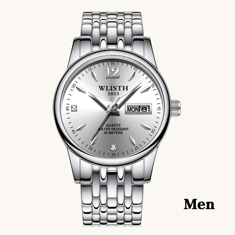 Femmes robe montre or Rose en acier inoxydable WLISTH marque mode dames montre-bracelet semaine Date Quartz horloge femme montres de luxe