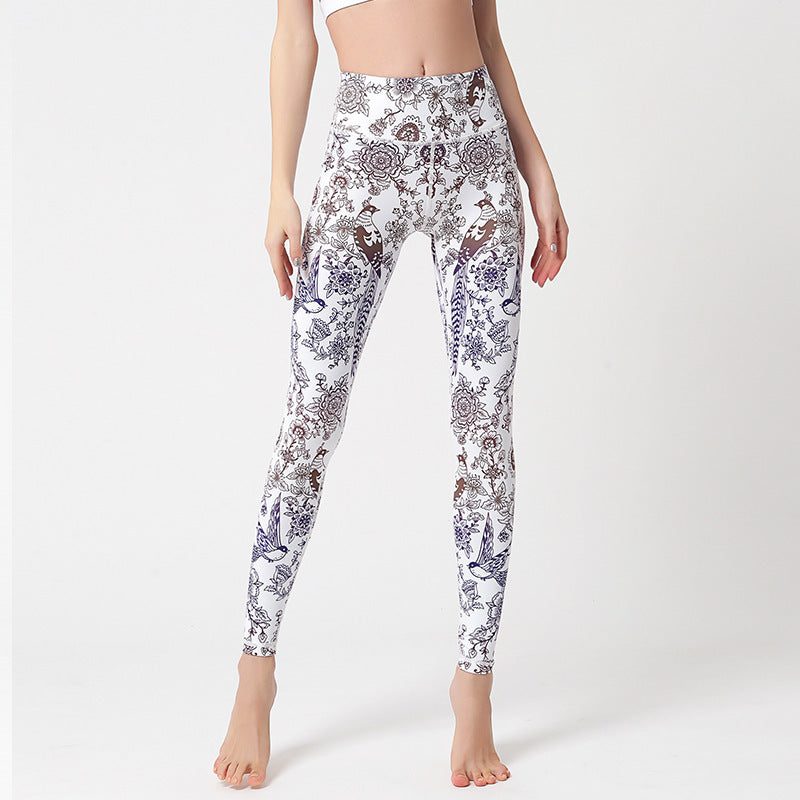 Mode Tie Dye Leggings Kvinnor Fitness Yoga Byxor Push Up Träning Sport Legging Tights med hög midja Gym Damkläder