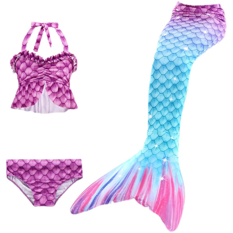 Nya Mermaid Tail Kläder Princess Dress Suit Barn Split Bikini Baddräkt