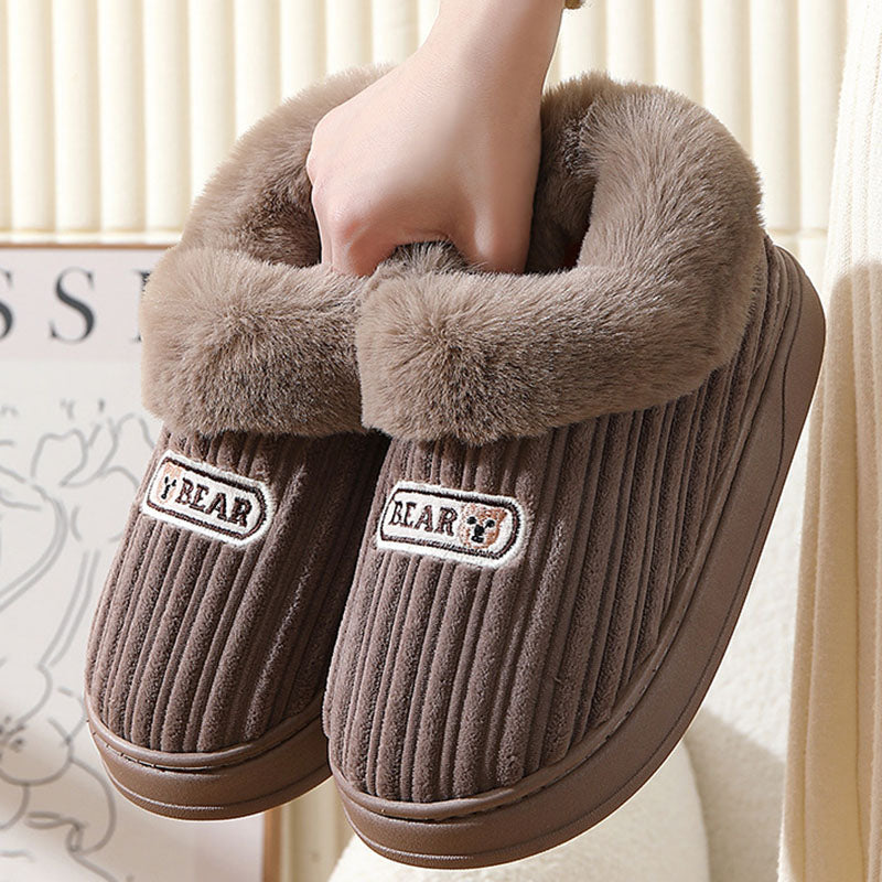 Unisex Winter Plush House Slippers - Indoor/Outdoor