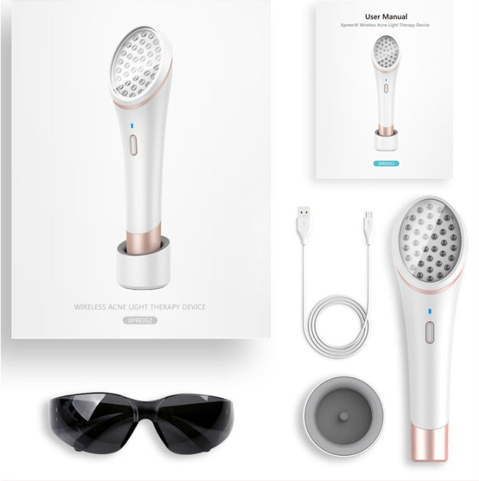 Acne Light Therapy Device - Wireless Rechargeable Blue & Red Light Treatment