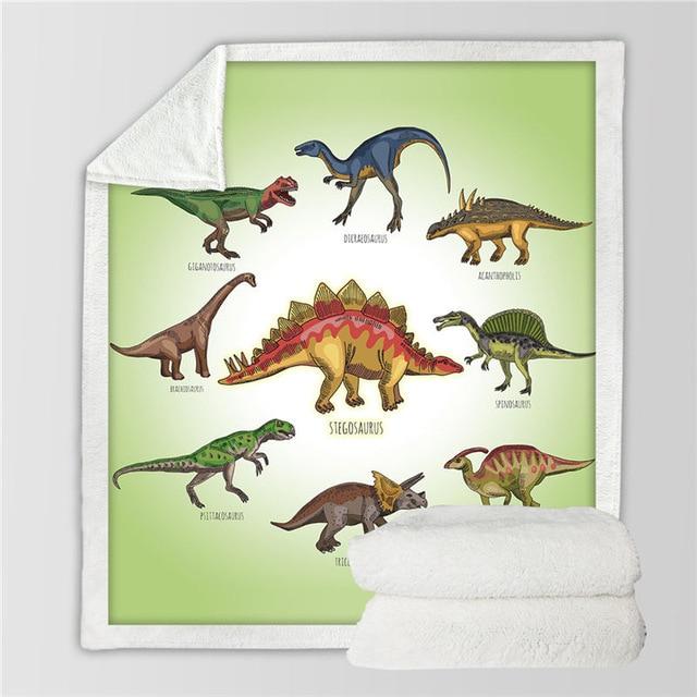 Barn Barn Dinosaurie Fluffig Mjuk bomullsfilt Jurassic Tecknad Pojkar Flicka Sängfiltar för sängar Hemtextil Sängkläder Outlet