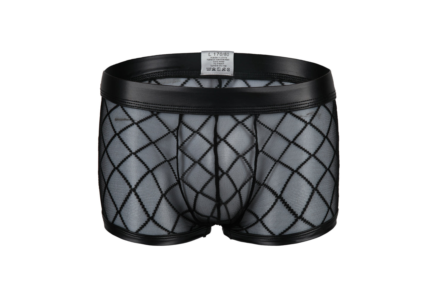 Tulle See-through Plaid Boxers For Men