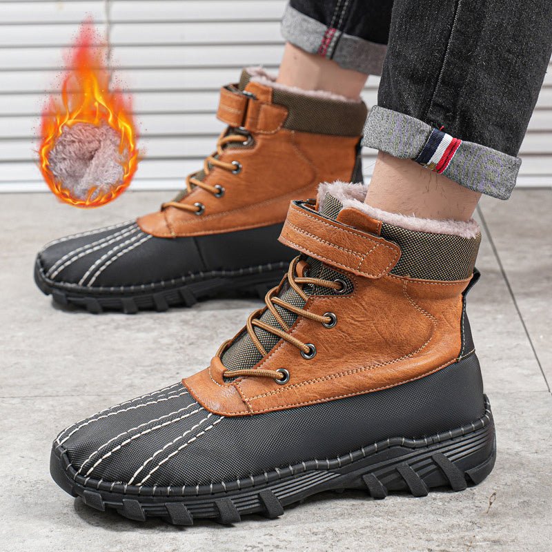 Unisex Winter Fleece Snow Boots - Waterproof Anti-Slip Work Boots