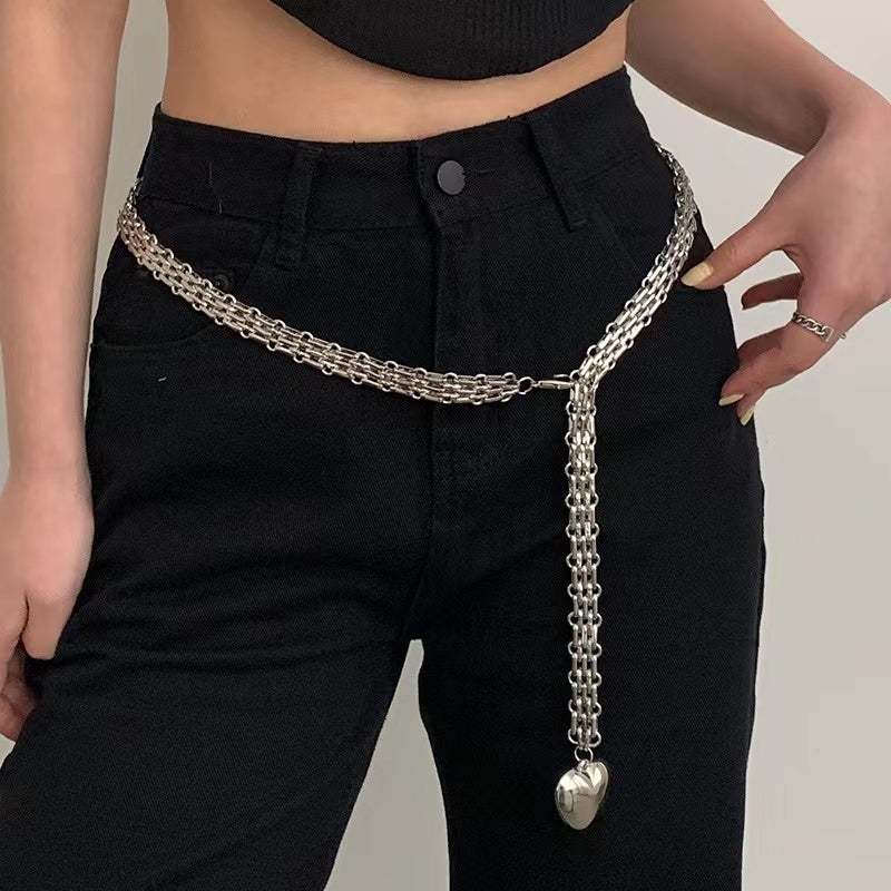 Män och kvinnor design mode kärlekskedja hänge midjekedja metall tillbehör söt kedja