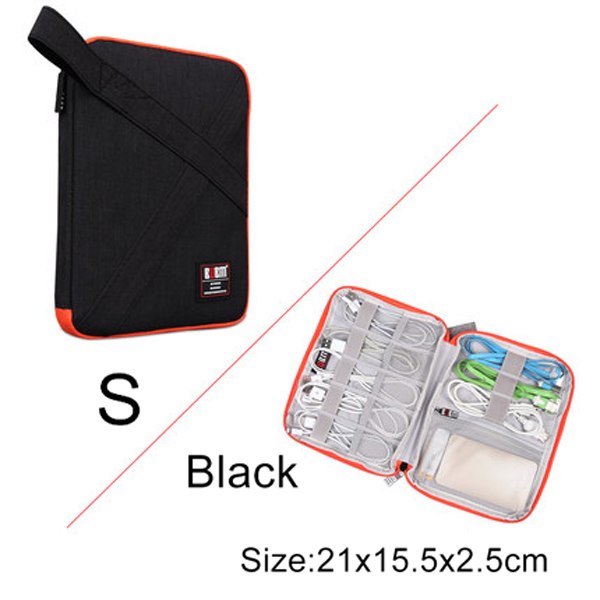 Kompatibel med Apple, BUBM Travel Universal Cable Organizer Elektroniktillbehör Fodral Gadgetväska för USB, telefon, laddare och kabel, Passar för ipad
