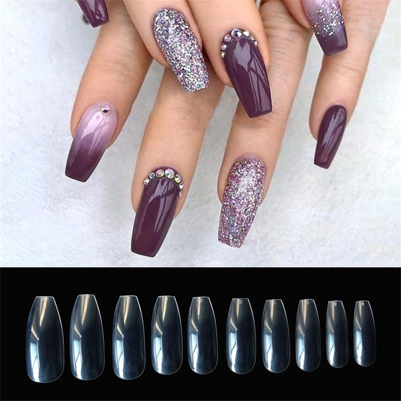 Transparent Natural Nail Tips - 500 Pieces ABS | 10 Sizes EU/USA Certified