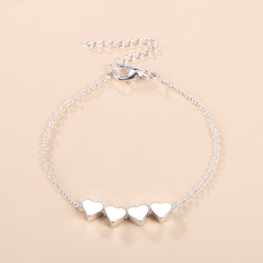 Fashion Jewelry Exquisite New Korean Fashion Temperament Simple Thin Chain Heart Bracelet For Women Girls Birthday Party Jewelry Gift
