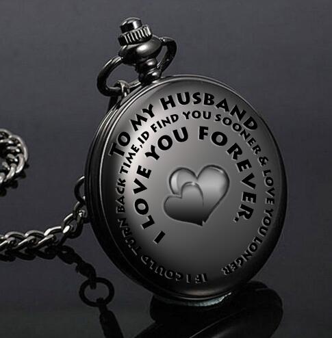 retro svart mode silver slät steampunk kvarts fickur rostfritt stål kedja halsband 30 cm för män för kvinnor med presentask
