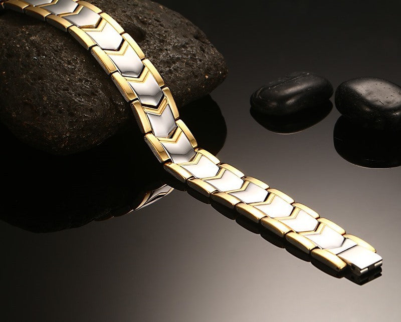 Guld dubbelrad magnetarmband