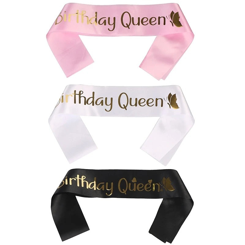 Bandoulière de fête d'anniversaire en tissu noir