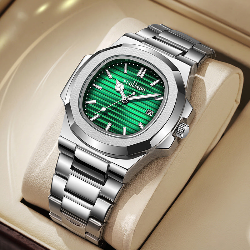 Double Calendar Advanced Stainless Steel Luminous Men's Watch