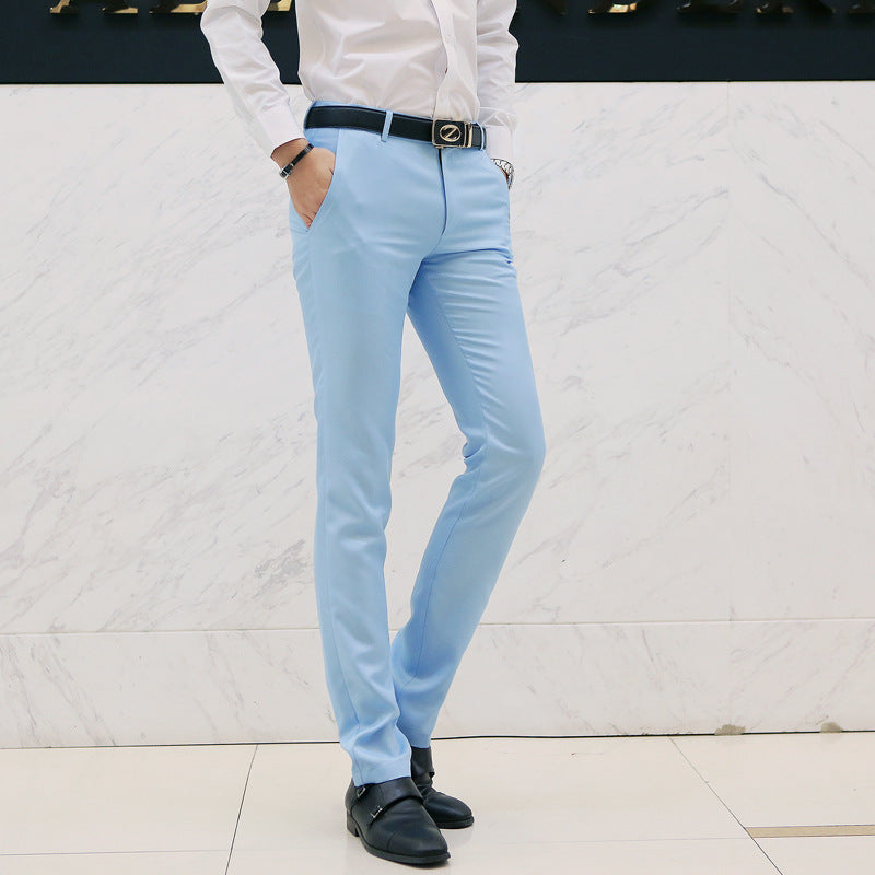 Casual business byxor herr koreanska slim fit casual byxor