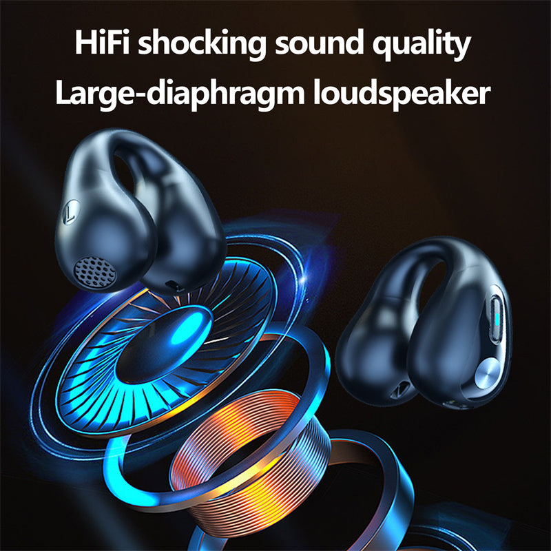 Bone Conduction Hörlurar TWS Öronsnäckor Öronklämma Bluetooth 5.3 Touch trådlös hörlurar In-Ear Bass HIFI Sports Headset