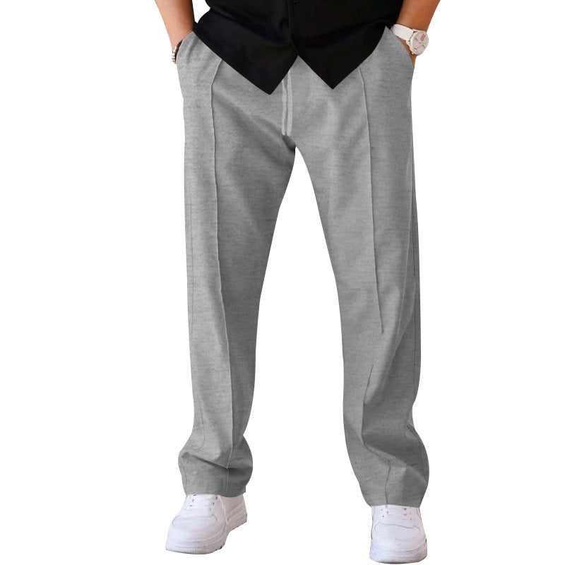 Herrbyxor Sport Casual Lösa Raka Byxor Med Dragsko Design Kläder
