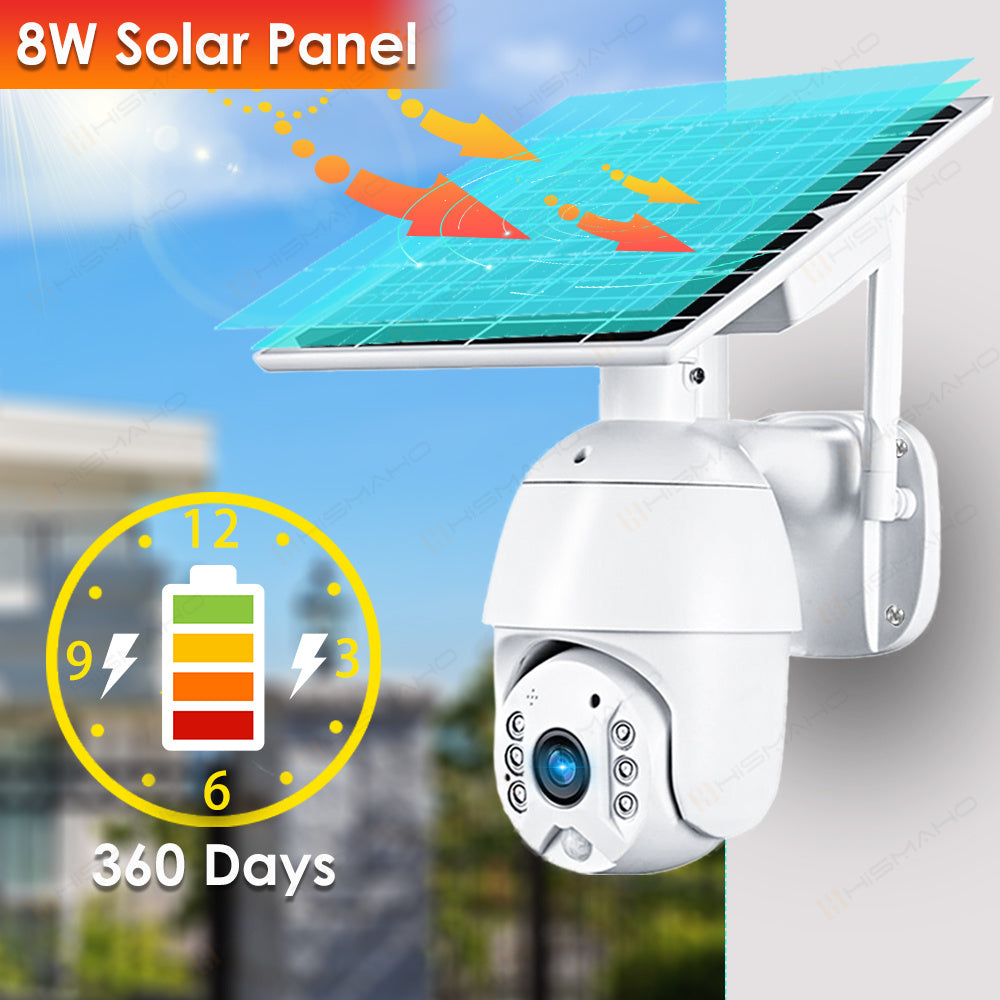 4G SIM-kortsäkerhetsskydd LTE-kamera 1080P IP WIFI Trådlös Smart Home CAM 8W Solpanel Batteri utomhus natt visuon