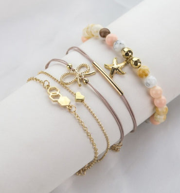 Bohemian Armband & Armband Set Vintage Bead Boho Charm Armband För Kvinnor Smycken Tillbehör Pulseras Mujer Bijoux Femme