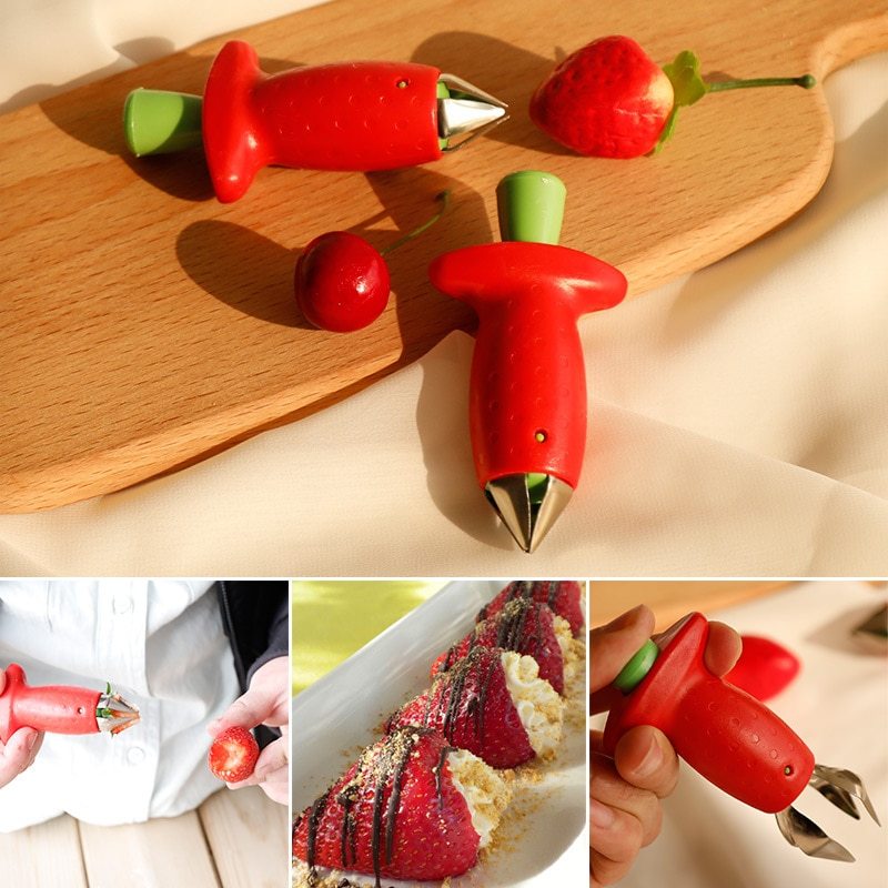 Décortiqueur de fraises, dissolvant de feuilles de fruits créatif, Gadget de cuisine