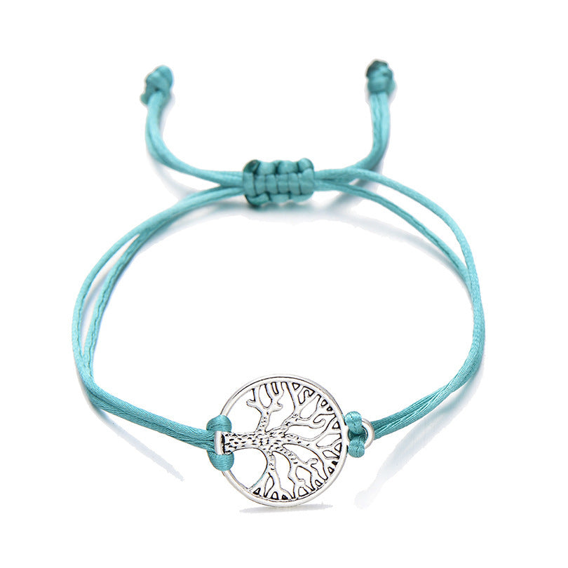Pipitree Life Tree Angel Leaf Heart Crown Charm Wish Armband Röd String Armband