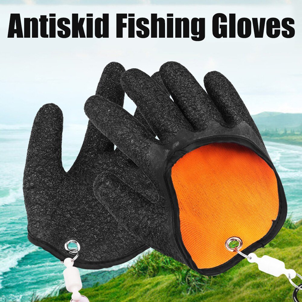 Fiskehandskar Anti-halk Skydda handen från punktering repor Fisherman Professional Catch Fish Latex Jakthandskar Vänster Höger
