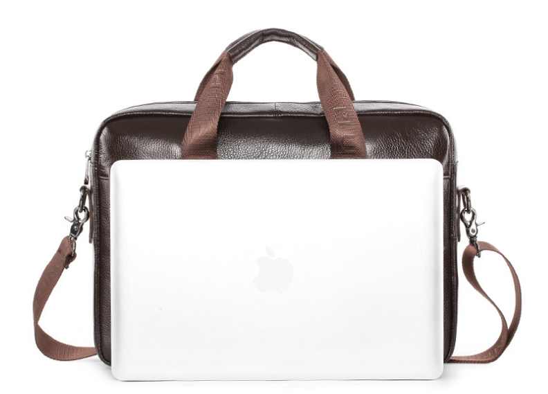 Läder portfölj för män Topplager Kohud Messenger Bag Stor kapacitet Enkel axelväska Business Multifunktion