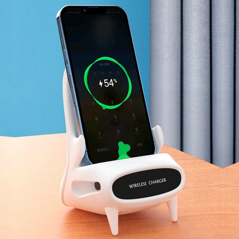 Bärbar ministol trådlös laddare skrivbord mobiltelefonhållare trådlös laddare 10W snabbladdning speciell present