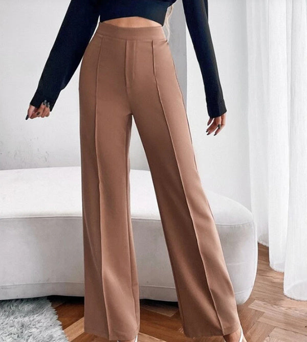 Loose Straight Pants Women High Waist Casual Trousers - Relaxed Elegance