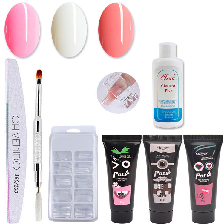 Nagelkonst Fast Förlängningslim Set