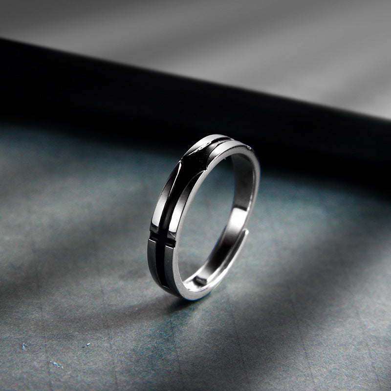 Paire de bagues en argent sterling S925 pour femmes et hommes