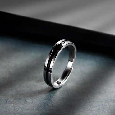Paire de bagues en argent sterling S925 pour femmes et hommes