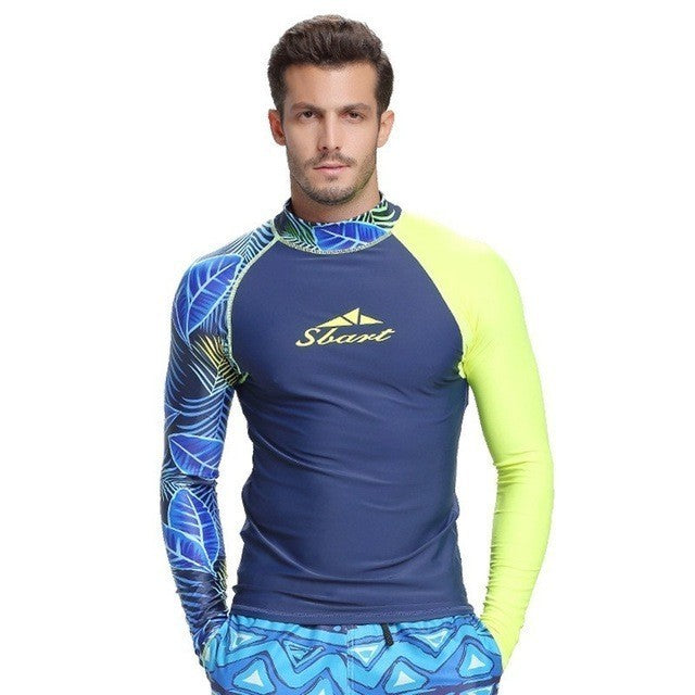 Maillot de bain à manches longues avec protection solaire pour hommes