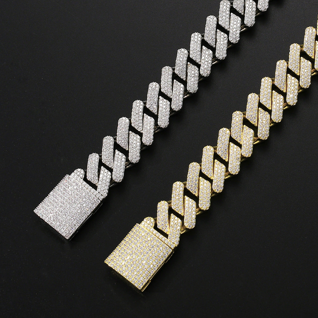 Hiphop-halsband i helt zirkon