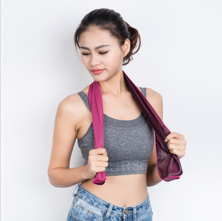 Professional Sports Quick-Drying Cooling Towel - Microfiber Spandex Blend (30x100cm, Chemical-Free Physical Cooling)