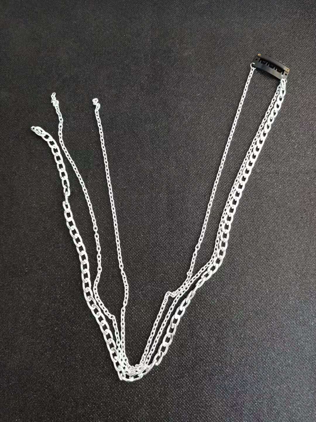 Chaîne d'extension de perruque chaîne de cheveux à pompon plaqué argent