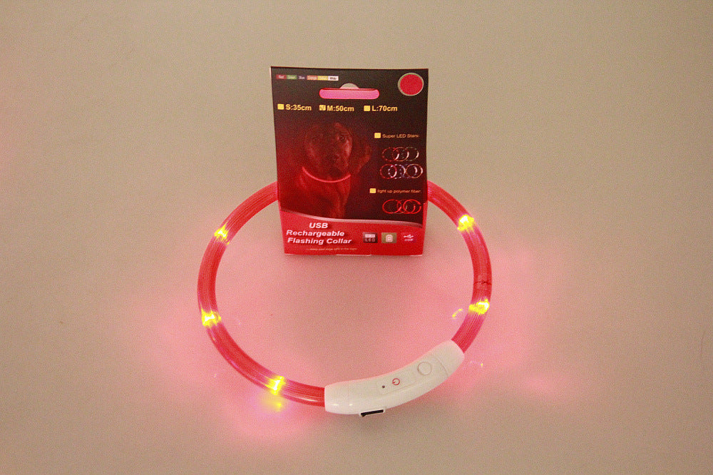 Husdjur blinkande krage USB uppladdningsbart glödande halsband Säkerhet krage Light upp krage för natt gång elektrisk hund krage neon