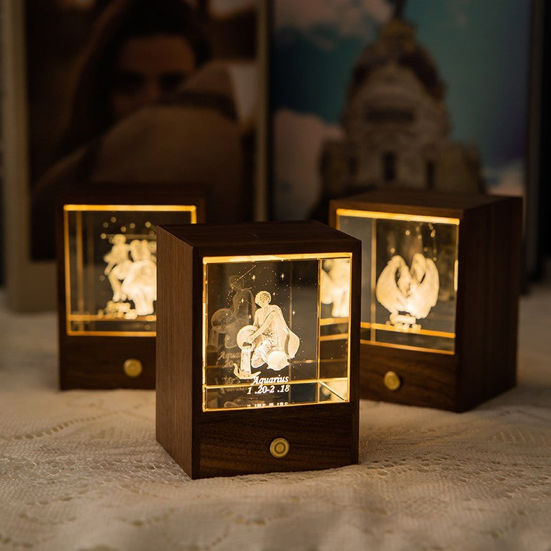 Kristall LED-bordslampa USB Power Decor Constellation Light Sovrumsnattlampor för inredning