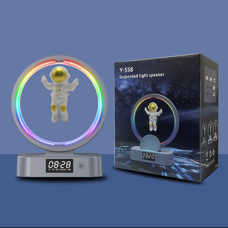 Magnetisk levitation Bluetooth-högtalare Astronaut Hem RGB Mini Radio TWS Ljudbox Utomhus trådlös subwoofer TF AUX USB