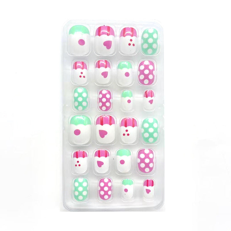 Autocollant de soin des ongles portable pour enfants, 24 pièces, dessin animé de poche