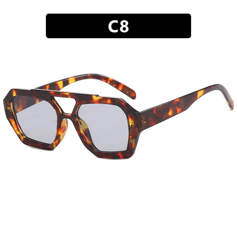 Ins Big Frame Leopard Solglasögon Summer Sunshade Beach Vacation Glasögon