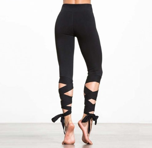 Women's High-Waist Yoga Leggings - Dance Ballet Fitness