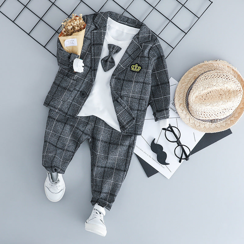 British Small Suit Children's Suit Gentleman Three-Piece Suit