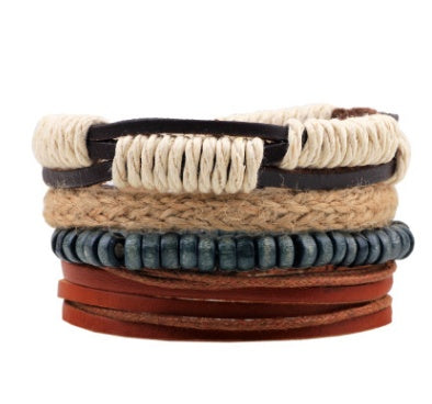 Moderiktiga pärlbesatta läderarmband och armband