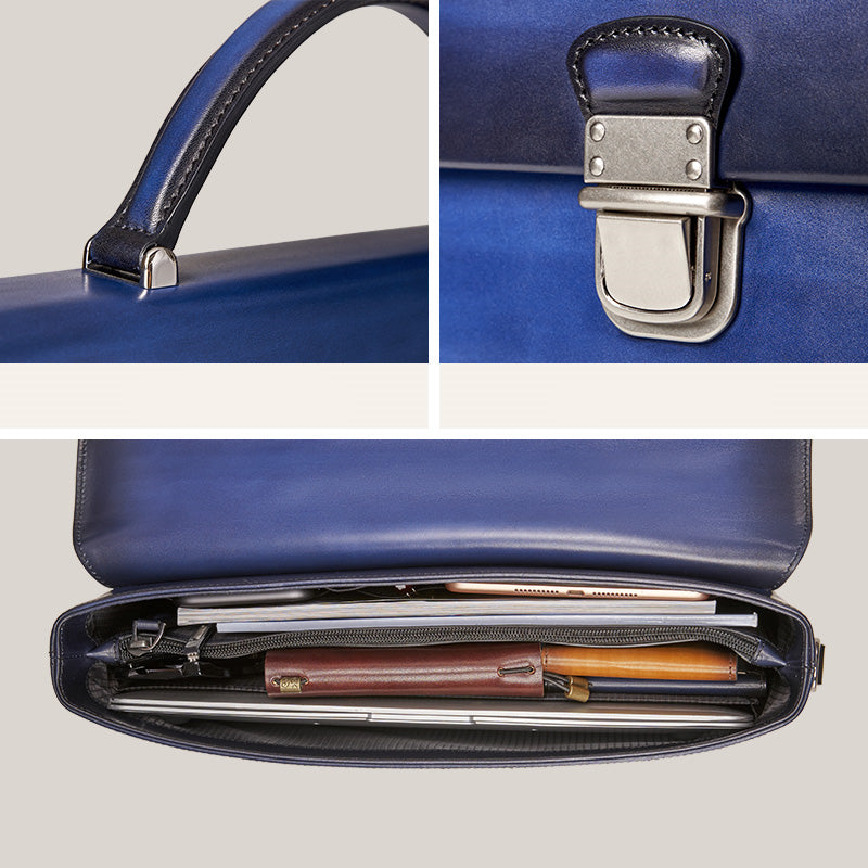 Handgjord vintage Crossbody Flap Business Bag
