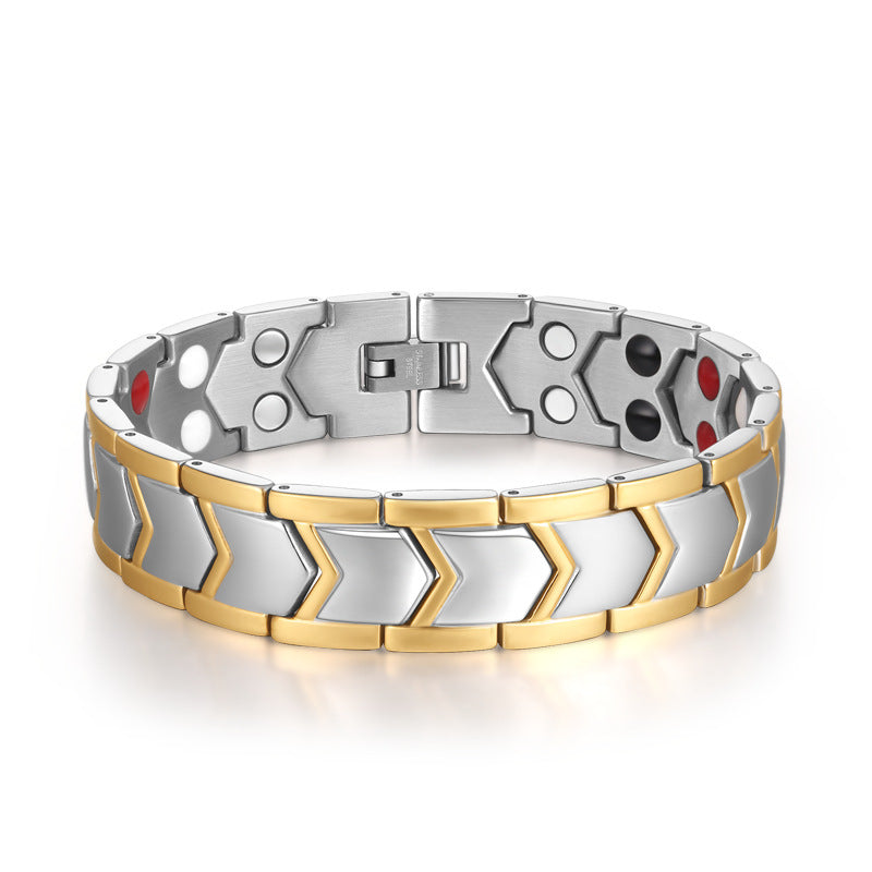 Guld dubbelrad magnetarmband