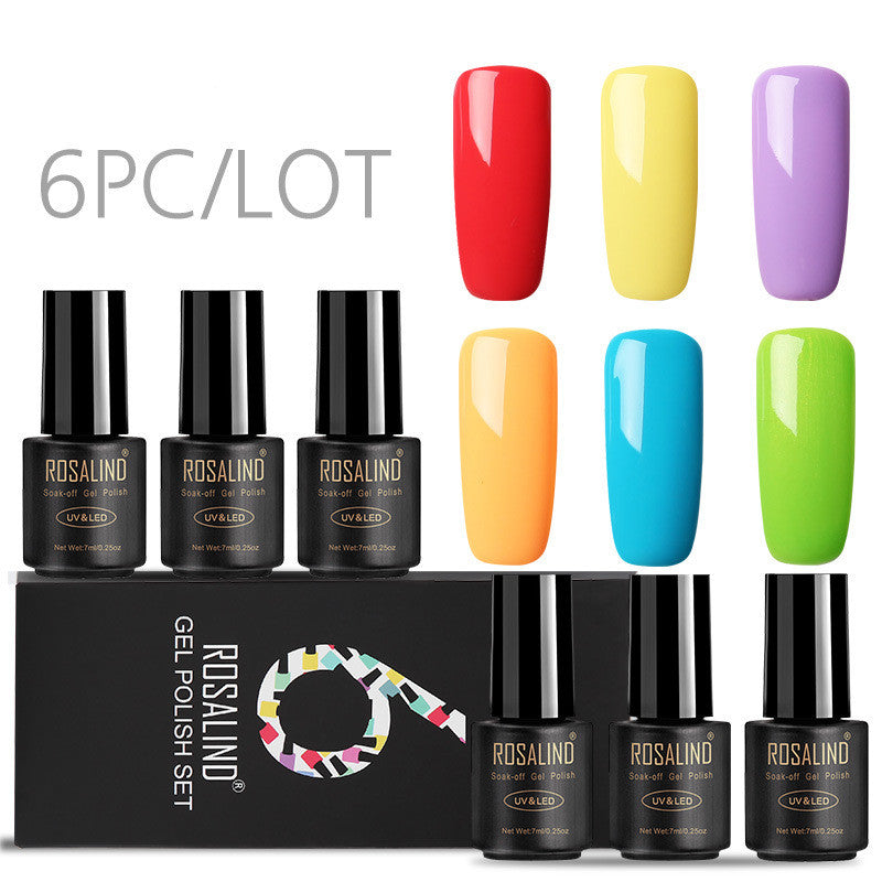 Professional Fine Nail Polish Collection - 6 Bottles Set | High-Quality Multi-Color Variety