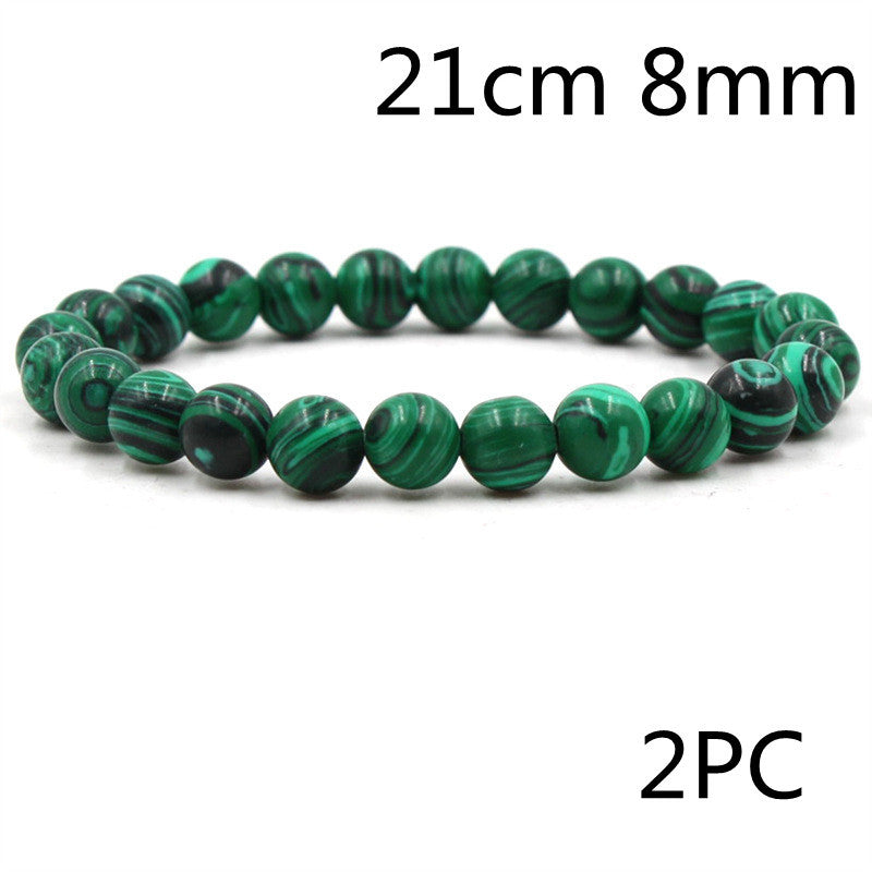 Mattsvart matt sten malakit par armband armband