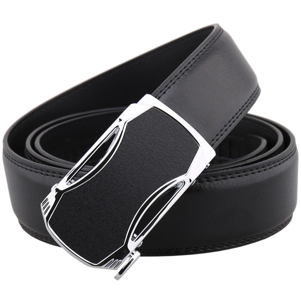 Men's Premium Leather Automatic Buckle Belt - Sophisticated Convenience