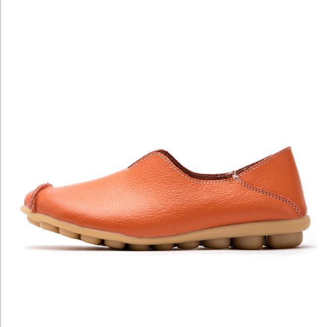 Genuine Leather Flat Shoes - Ladies Professional Footwear - Classic Collection