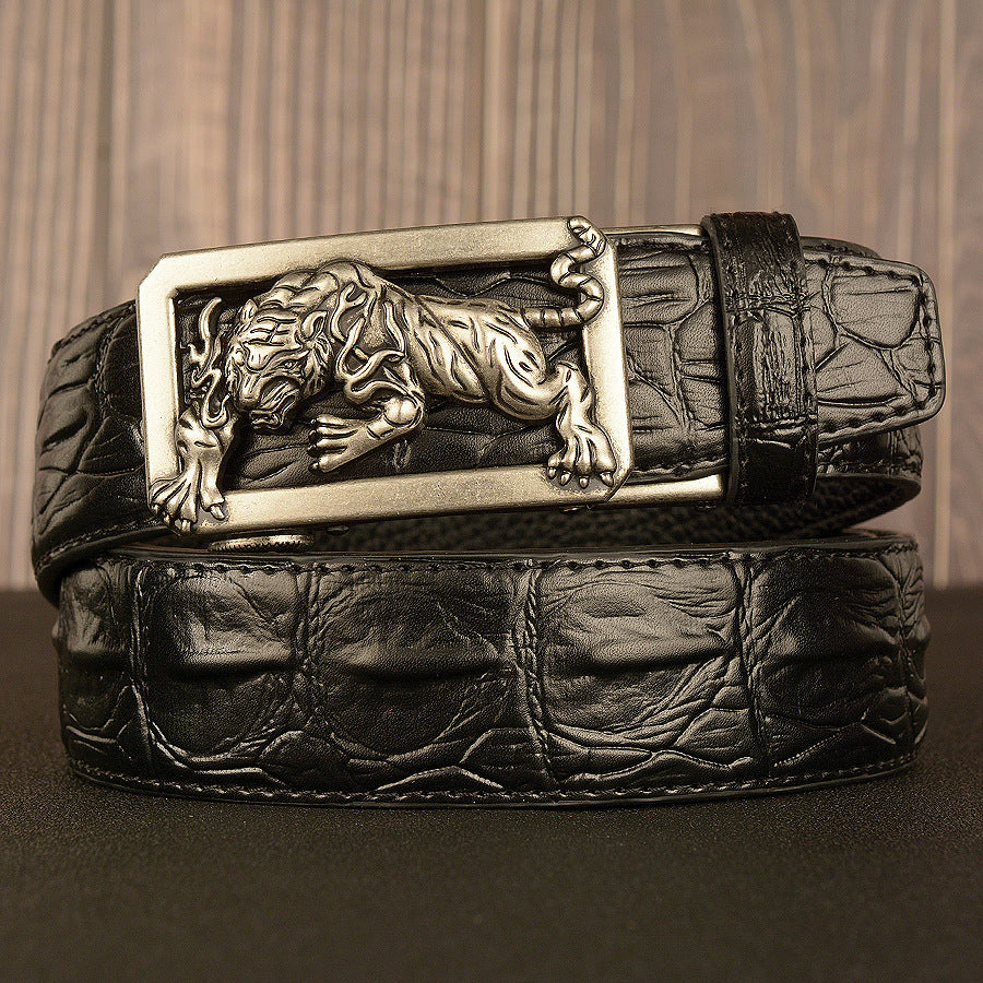 Double cuir pour hommes avec boucle de ceinture automatique